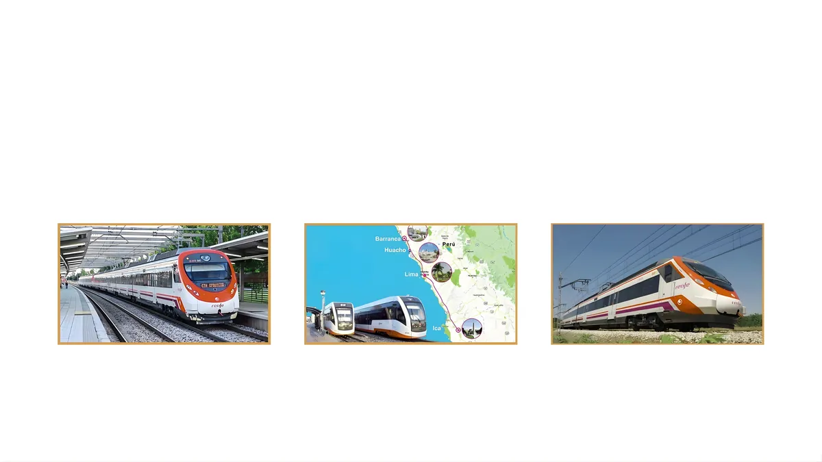 Tren de cercanías referencial — el tren Lima-Ica está en construcción desde 2026